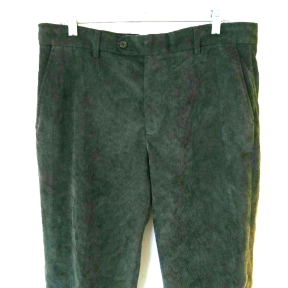 Alan Flusser men's tapered leg corduroy pants 36x30 black